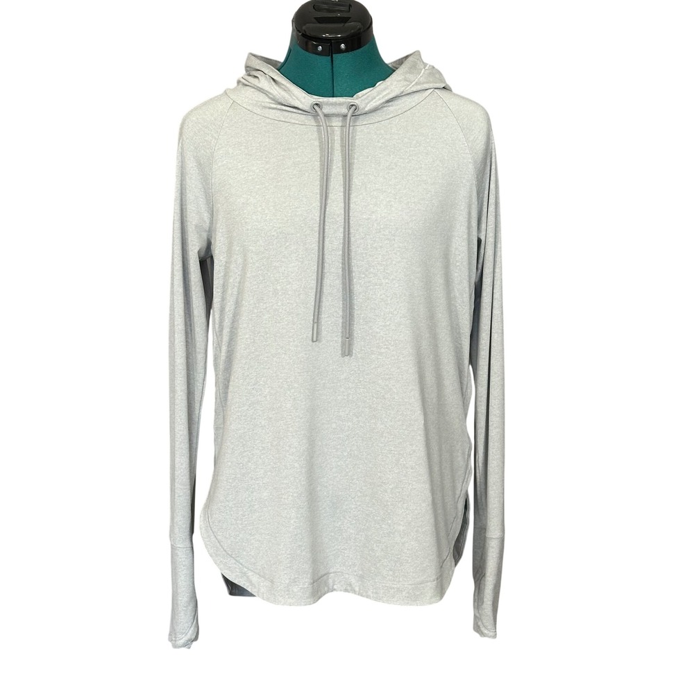 Athleta Womens Uptempo Hoodie Sweatshirt Light Gray Heather 382882 Small S